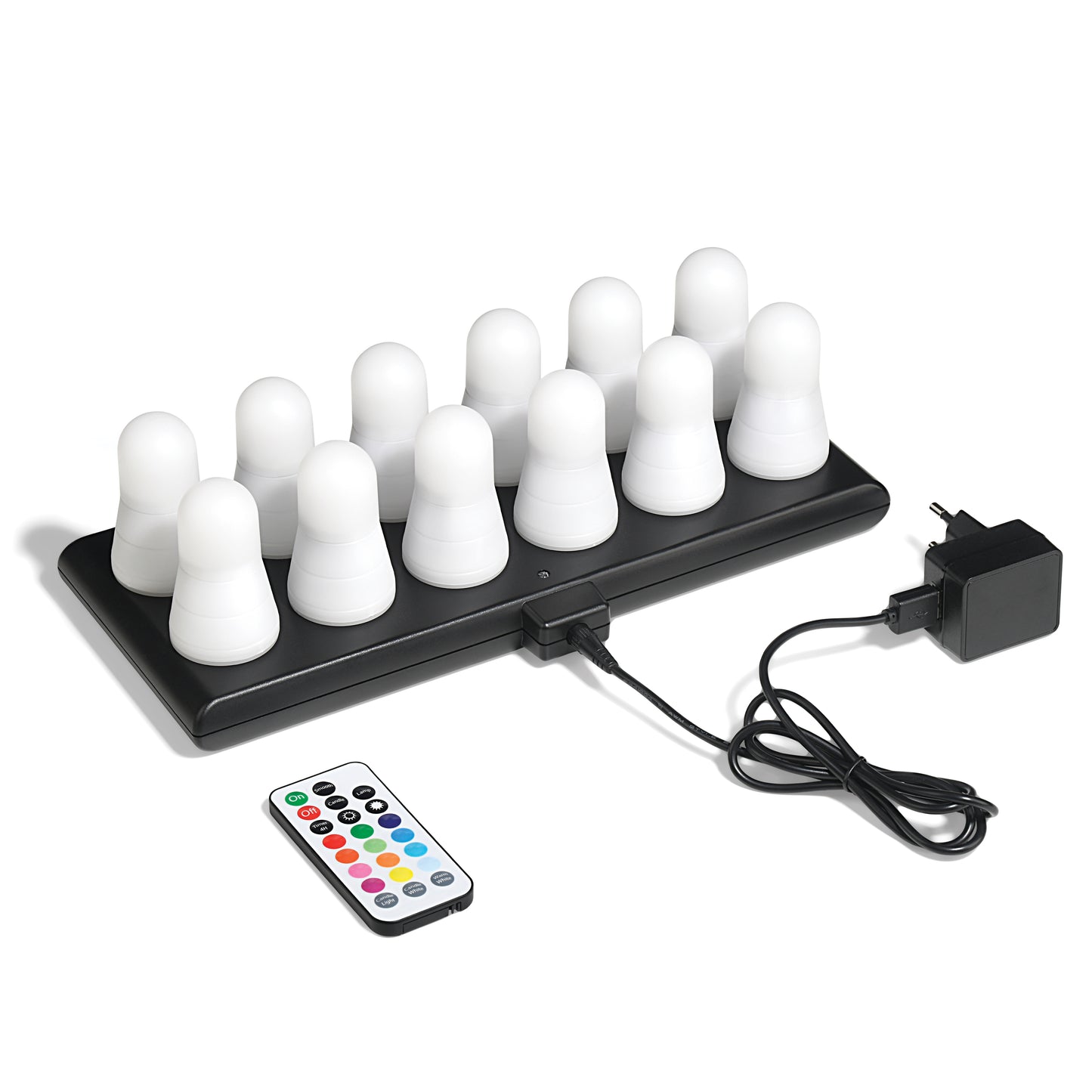 Color&Mood: Set di 12 Lumini LED RGB + Bianco Caldo + Candela